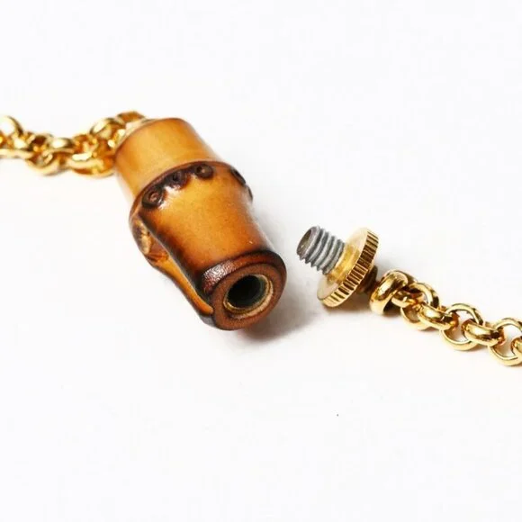 Gucci Vintage Necklace Bamboo Pearl Gold Ra4329 - Picture 5 of 6